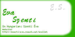 eva szenti business card